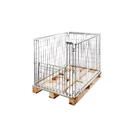 Gitterbox Kosz nadstawka na paletę Mega-M 80x120 cm z uchylna klapą na krótszym boku kreuj swój biznes z Wyposażenie sklepów i instytucji  - Kreuj swój biznes z 4store.pl