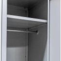 Szafka BHP ubraniowa 2-drzwiowa - wnętrze z półką i drążkiem na wieszaki