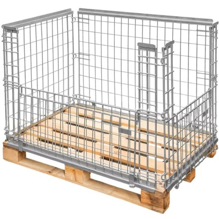 Gitterbox Kosz nadstawka na paletę Mega-M 120x80 cm otwierany obustronnie kreuj swój biznes z Wyposażenie sklepów i instytucji  - Kreuj swój biznes z 4store.pl