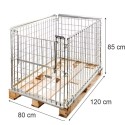 Nadstawka siatkowa Mega-M 80x120 cm - widok z boku z wymiarami 80, 120 i 85 cm
