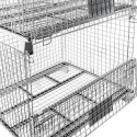 Pojemnik siatkowy Mega-M 120x100x89 cm - wnętrze z opuszczoną klapą i pokrywą