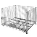 Pojemnik siatkowy Mega-M 120x100x89 cm - widok z przodu z otwartą klapą