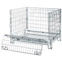 Pojemnik siatkowy Mega-M 125x105x98 cm - widok z przodu z opuszczoną klapą