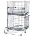 Pojemnik siatkowy Mega-M 125x105x98 cm - dwa spiętrzone pojemniki z opuszczoną klapą przednią
