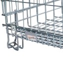 Pojemnik siatkowy gitterbox 125x105x98 cm - narożnik z nóżką i zawiasem