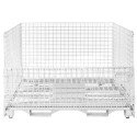 Pojemnik siatkowy gitterbox 120x100x91 cm - widok z przodu na dolną klapę i płozy
