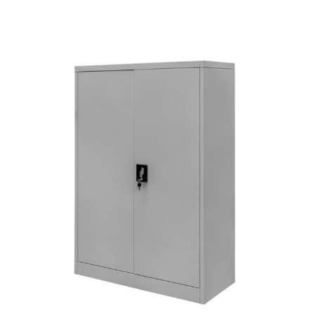 Szafa biurowa metalowa na dokumenty Mega-M pełne drzwi S-90 cm G-40 cm H-140 cm szara kreuj swój biznes z Wyposażenie sklepów i instytucji  - Kreuj swój biznes z 4store.pl