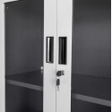 Szafa metalowa przeszklona S-90 cm H-185 cm - zamek z kluczykiem i uchwyty wpuszczane