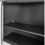 Szafa biurowa metalowa na dokumenty Mega-M WENUS przeszklone drzwi 2 szuflady S-90 cm G-40 cm H-185 cm grafitowa szary front kreuj swój biznes z Wyposażenie sklepów i instytucji  - Kreuj swój biznes z 4store.pl