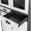 Szafa biurowa metalowa Mega-M WENUS S-90 H-185 - wysunięta szuflada z zamkiem i prowadnicami