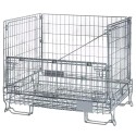 Pojemnik siatkowy Mega-M 120x90x102 cm - widok z przodu z opuszczoną klapą