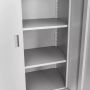 Szafa biurowa metalowa na akta Mega-M WENUS pełne drzwi 4 szuflady S-90 cm G-40 cm H-185 cm szara kreuj swój biznes z Wyposażenie sklepów i instytucji  - Kreuj swój biznes z 4store.pl