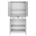 Szafa metalowa Mega-M WENUS 90x40x185 cm - otwarte drzwi, półki i dwie szuflady