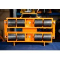 Platforma transportowa 6000R-08W 6T - widok z boku na rolki i uchwyt