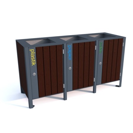 Kosz do segregacji Promyk I 3x60l kreuj swój biznes z Wyposażenie sklepów i instytucji  - Kreuj swój biznes z 4store.pl