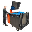 Kompaktor ORWAK FLEX 1100 - pojemnik 1100 l z workami pod uniesioną pokrywą