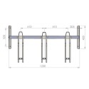 Stojak na rowery RAD-3 Premium - rysunek techniczny z wymiarami, widok z góry