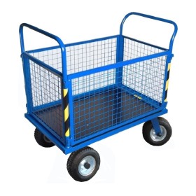 Wózek platformowy, gospodarczy , transportowy Stach IV  zabudowany siatką