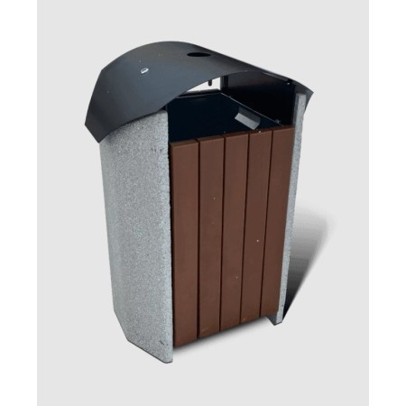 Kosz betonowo-drewniany 120L Betonita 228 kreuj swój biznes z Wyposażenie sklepów i instytucji  - Kreuj swój biznes z 4store.pl