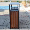 Kosz do segregacji Macierzanka 3x75L - widok z boku na parkingu