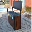 Kosz do segregacji Macierzanka 3x75L - widok z boku na tle chodnika