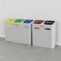 Kosz EVO Minimal 5x50 - dwa moduły z pięcioma kolorowymi wrzutami, widok z przodu