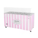Dystrybutor do lodów, witryna do lodów, konserwator, retro, 10 tub, okrągłe kuwety, 1503x670x895 mm, GELATO POZETTI 10 PINK