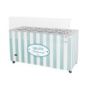 Dystrybutor do lodów, witryna do lodów, konserwator, retro, 10 tub, okrągłe kuwety, 1503x670x895 mm, GELATO POZETTI 10 OLIVE