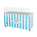 Dystrybutor do lodów, witryna do lodów, konserwator, retro, 10 tub, okrągłe kuwety, 1503x670x895 mm, GELATO POZETTI 10 BLUE