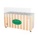 Dystrybutor do lodów, witryna do lodów, konserwator, retro, 10 tub, okrągłe kuwety, 1503x670x895 mm, GELATO POZETTI 10 BEIGE