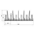 Stojak na rowery RAD-6 z barierką inox - rysunek techniczny z wymiarami