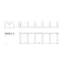 Stojak na rowery SMILE-6 inox - rysunek techniczny z wymiarami