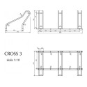 Stojak na rowery CROSS-3 - rysunek techniczny z wymiarami