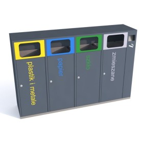 Kosze do segregacji 4-modułowe|Wyposażenie sklepów i instytucji  - Kreuj swój biznes z 4store.pl