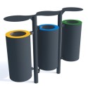 Kosz do segregacji odpadów Aton III 3x30 l