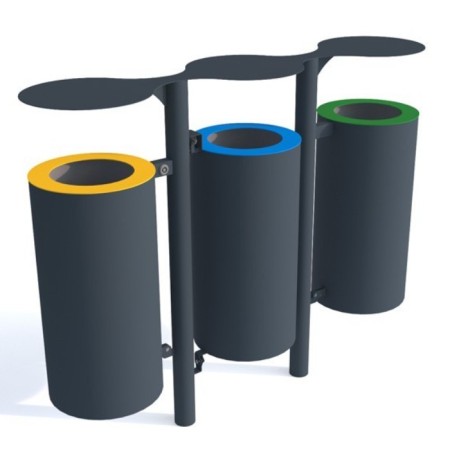 Kosz do segregacji odpadów Aton III 3x30 l kreuj swój biznes z Wyposażenie sklepów i instytucji  - Kreuj swój biznes z 4store.pl