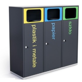 Kosze do segregacji 3-modułowe|Wyposażenie sklepów i instytucji  - Kreuj swój biznes z 4store.pl