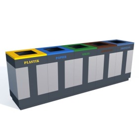 Kosze do segregacji 5-modułowe|Wyposażenie sklepów i instytucji  - Kreuj swój biznes z 4store.pl