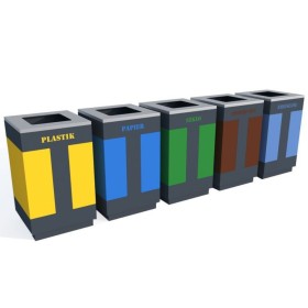 Kosz Forkis pojedynczy 1x80l napisy wycinka laserowa