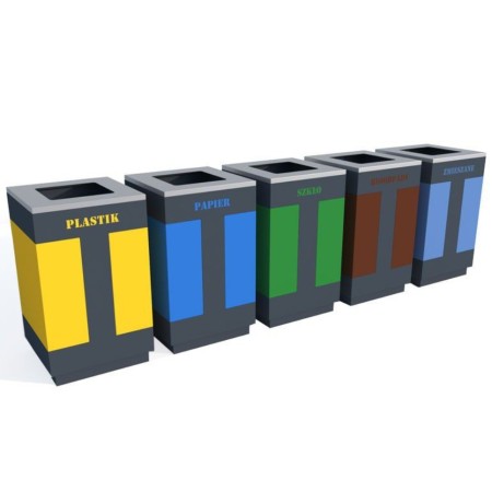 Kosz Forkis pojedynczy 1x80l napisy wycinka laserowa kreuj swój biznes z Wyposażenie sklepów i instytucji  - Kreuj swój biznes z 4store.pl