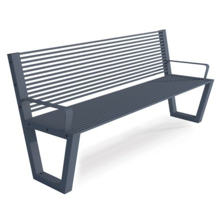 Ławka Semi V z oparciem i podłokietnikami kreuj swój biznes z Wyposażenie sklepów i instytucji  - Kreuj swój biznes z 4store.pl