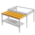 Podstawa z wysuwaną ławeczką WPC pod szafkę BHP wraz z półką na buty Mega-M 80x80x43 cm skręcana