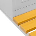 Ławeczka pod szafkę BHP 80x80x43 cm - żółte listwy ławki przy dolnej części szafki