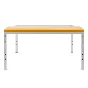 Ławeczka WPC pod szafkę BHP Mega-M 80x80x43 cm - widok z boku, nogi z otworami
