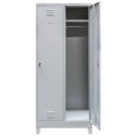 Szafka BHP ubraniowa 2-drzwiowa S-80 cm - otwarte drzwi z drążkiem i półką
