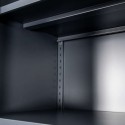 Szafa metalowa Mega-M S-100 H-185 grafitowa - wnętrze z regulowanymi półkami