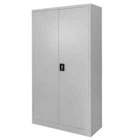 Szafa biurowa metalowa na dokumenty Mega-M pełne drzwi S-100 cm G-40 cm H-185 cm szara
