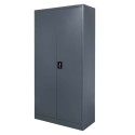 Szafa biurowa metalowa na dokumenty Mega-M pełne drzwi S-90 cm G-40 cm H-185 cm grafitowa