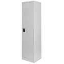 Szafa biurowa metalowa na akta Mega-M pełne drzwi S-45 cm G-40 cm H-185 cm szara