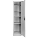 Szafa metalowa na akta S-45 cm H-185 cm - wnętrze z półkami przy otwartych drzwiach